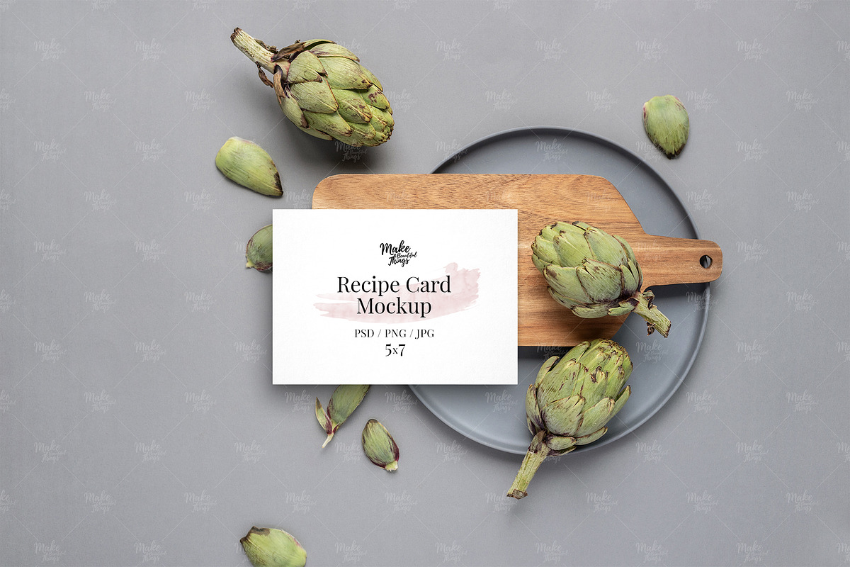 5x7 recipe card mockup in Print Mockups - product preview 8