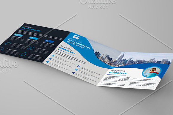 Square Trifold Brochure Template in Brochure Templates - product preview 1
