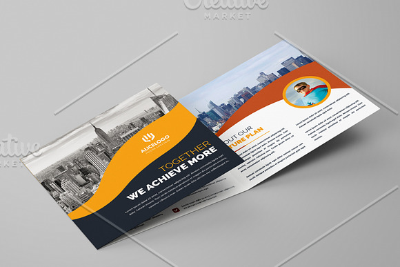 Square Trifold Brochure Template in Brochure Templates - product preview 4