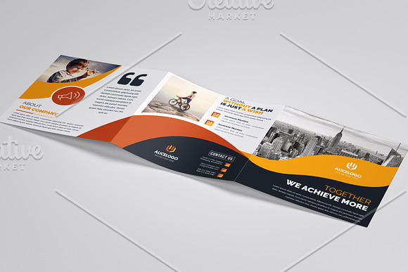Square Trifold Brochure Template in Brochure Templates - product preview 6