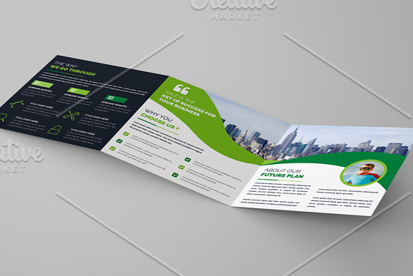 Square Trifold Brochure Template in Brochure Templates - product preview 9