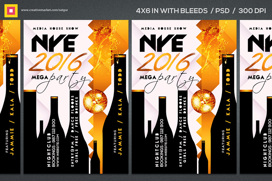 NEW YEAR Party Flyer Template PSD V3 in Flyer Templates - product preview 8