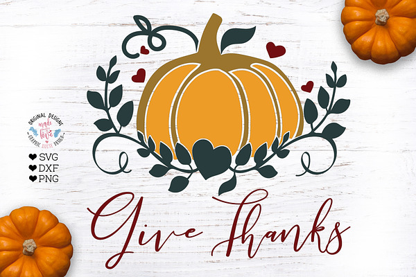 Give Thanks - Thanksgiving Cut File