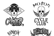 Vector set of vintage bikers logo.