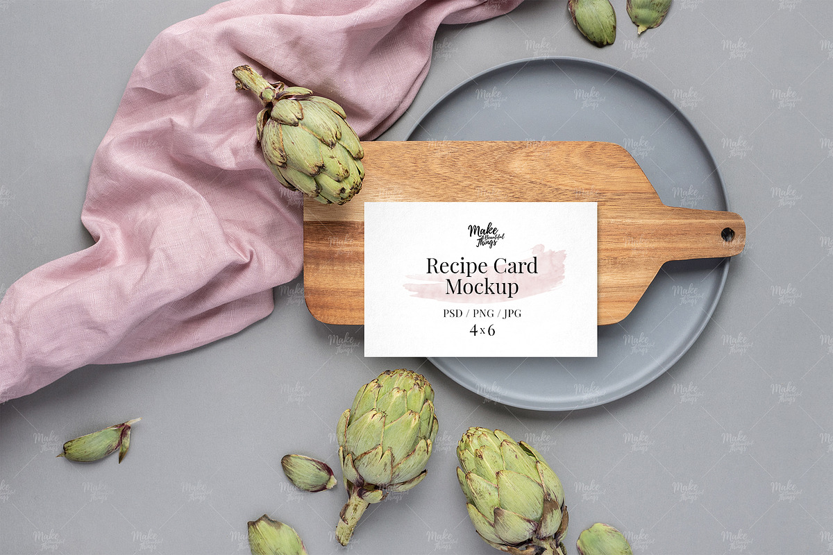 4x6 recipe card mockup in Print Mockups - product preview 8