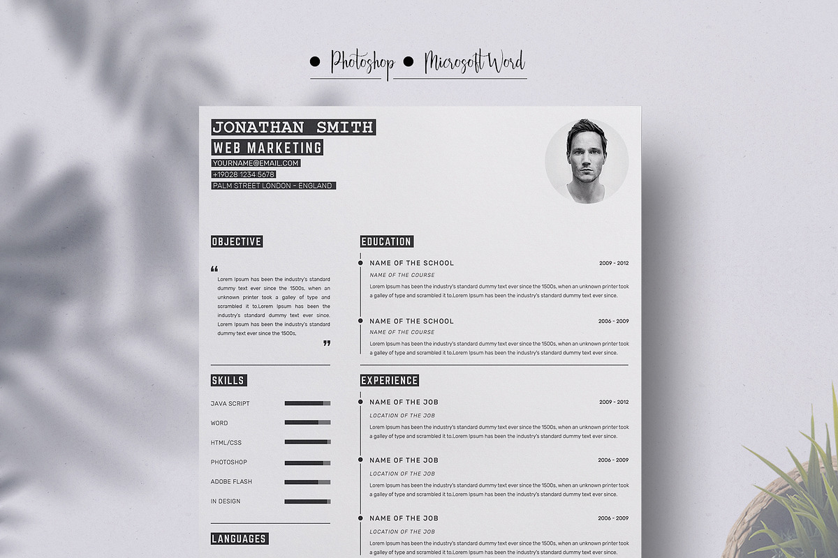 Clean CV Resume Design Template in Resume Templates - product preview 8