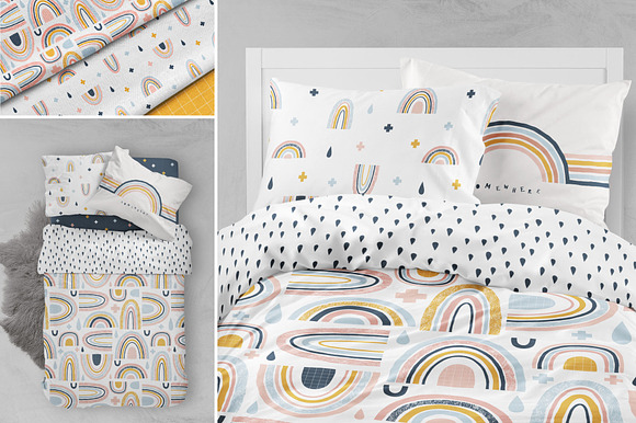 Rainbow clipart & pattern set in Patterns - product preview 10
