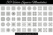 50 Vector Square Mandalas 1