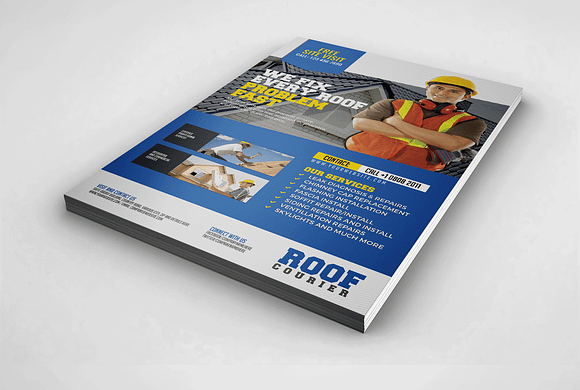 Roofing Service Flyer Template in Flyer Templates - product preview 1