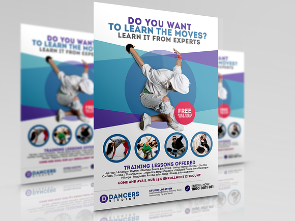 Dance Studio Campaign Flyer in Flyer Templates - product preview 2