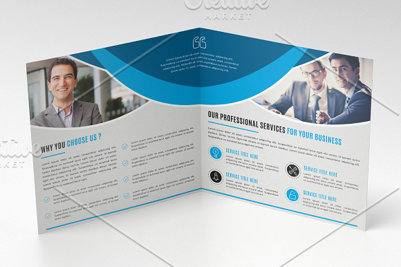 Square Bifold Brochure Template in Brochure Templates - product preview 1