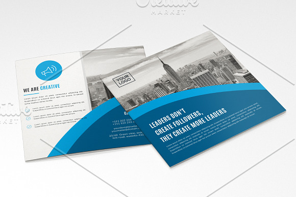 Square Bifold Brochure Template in Brochure Templates - product preview 2