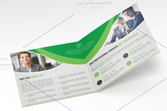 Square Bifold Brochure Template in Brochure Templates - product preview 7