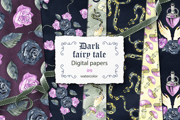 Dark fairy tale. Digital papers