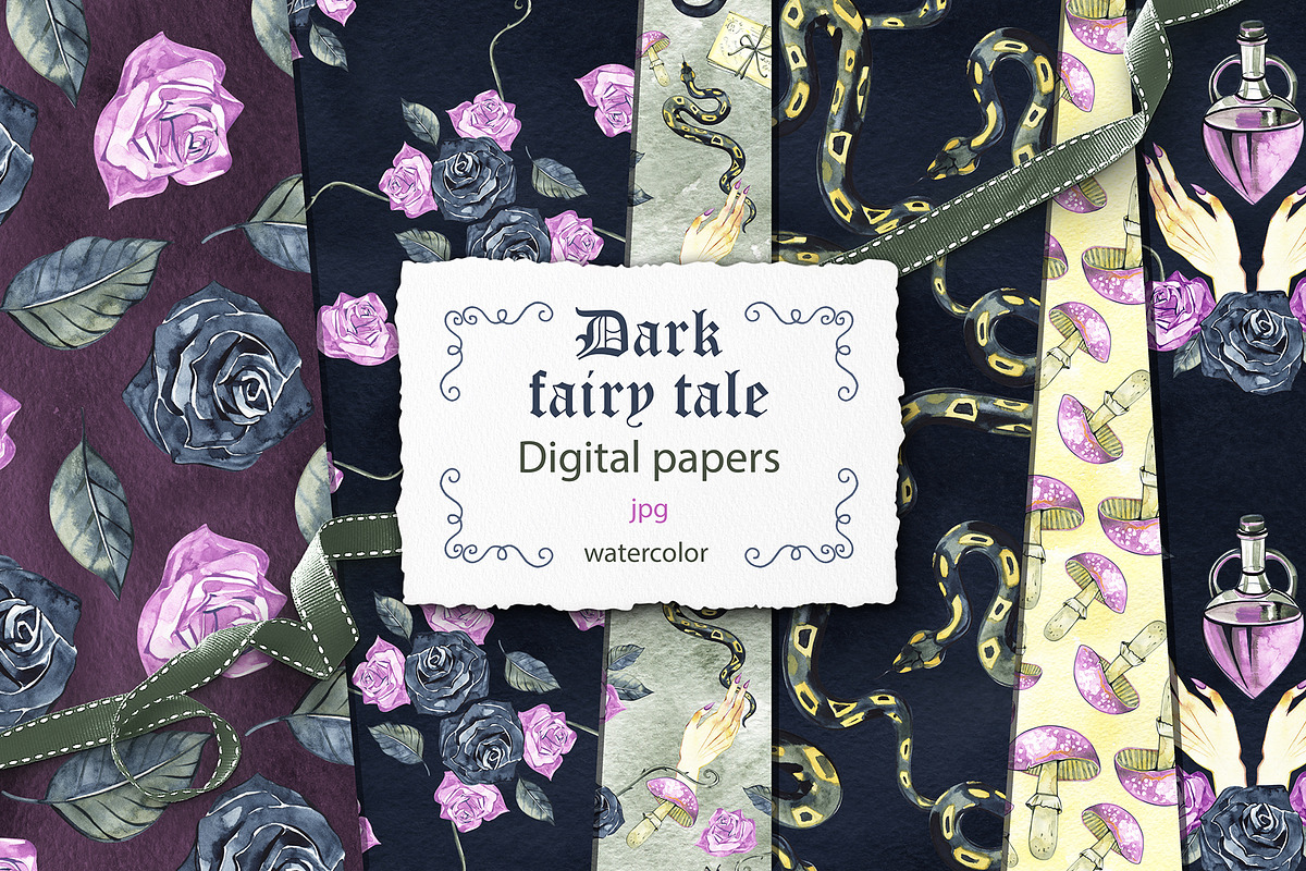 Dark fairy tale. Digital papers in Patterns - product preview 8