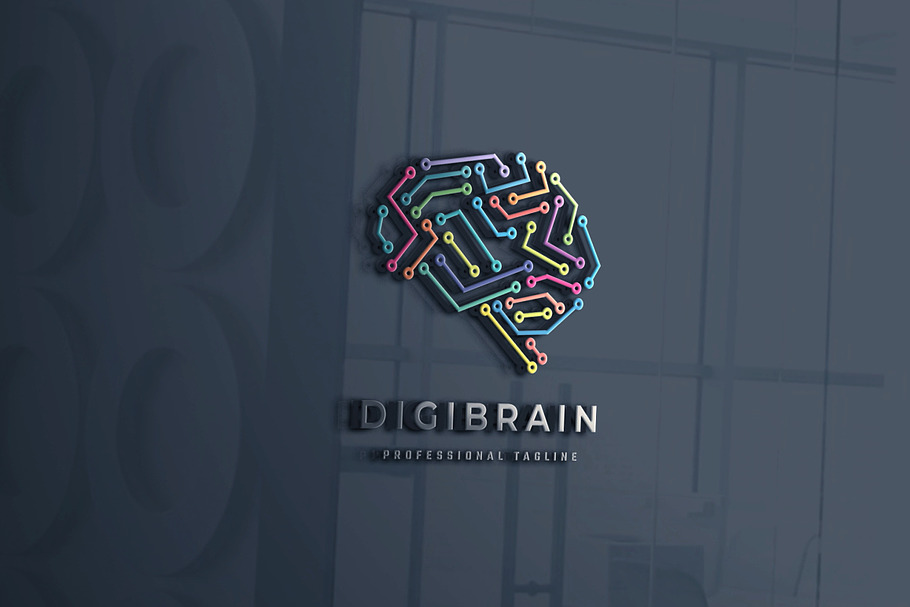 Digital Brain Logo in Logo Templates - product preview 8