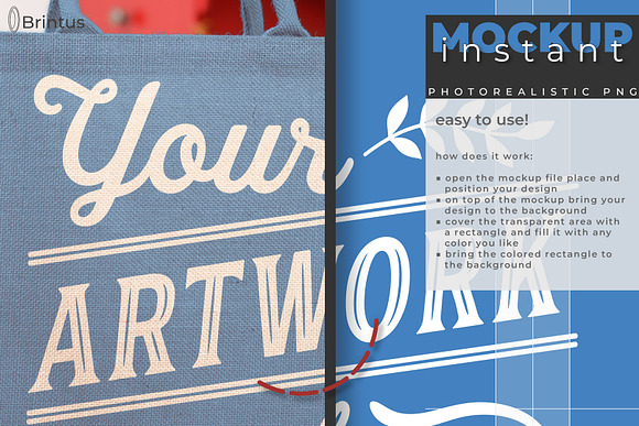 Instant mockup Burlap shopping bag in Mockup Templates - product preview 1
