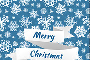 Merry christmas card with snowflakes