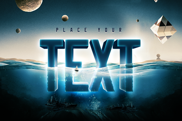 Underwater Text Logo Effect in Scene Creator Mockups - product preview 1