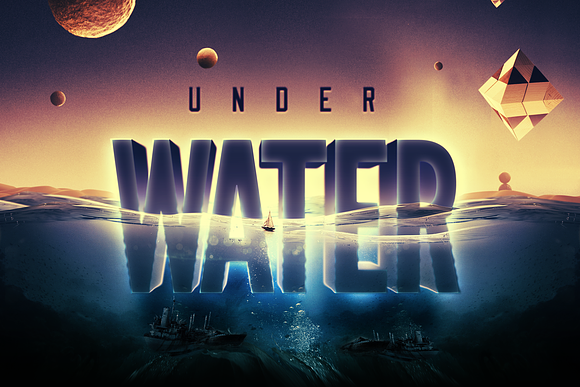 Underwater Text Logo Effect in Scene Creator Mockups - product preview 2