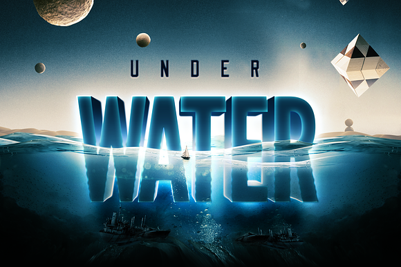 Underwater Text Logo Effect in Scene Creator Mockups - product preview 3