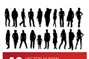 40 vector people silhouettes