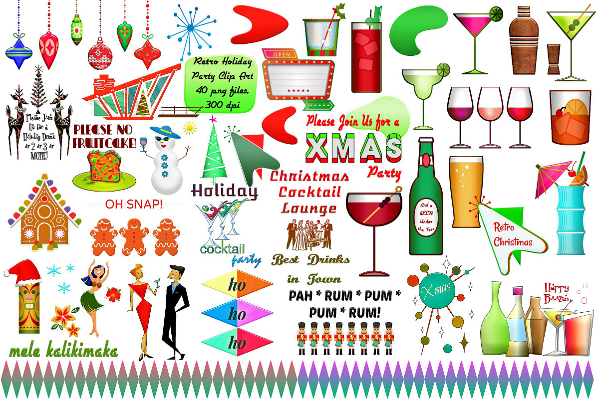 Retro Mid Century Holiday Party in Illustrations - product preview 8