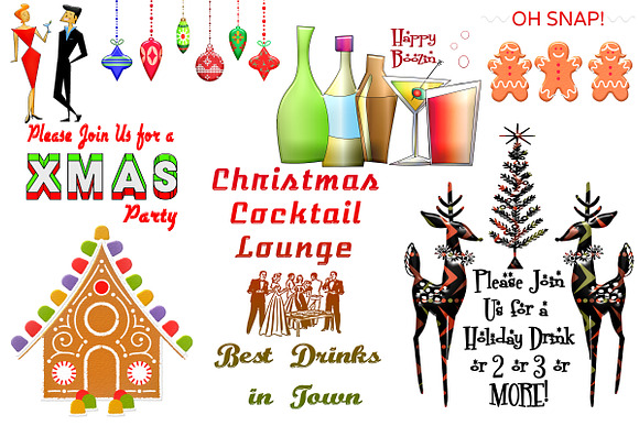 Retro Mid Century Holiday Party in Illustrations - product preview 2