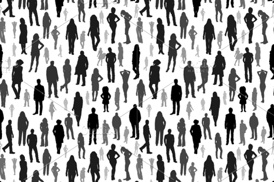 A large group of people silhouettes in Patterns - product preview 8