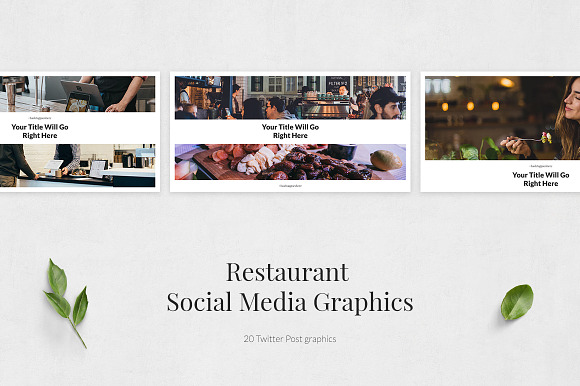 Restaurant Twitter Posts in Twitter Templates - product preview 1