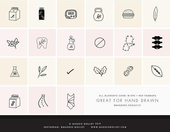 101 Hand Drawn Logo Elements Health in Illustrations - product preview 4