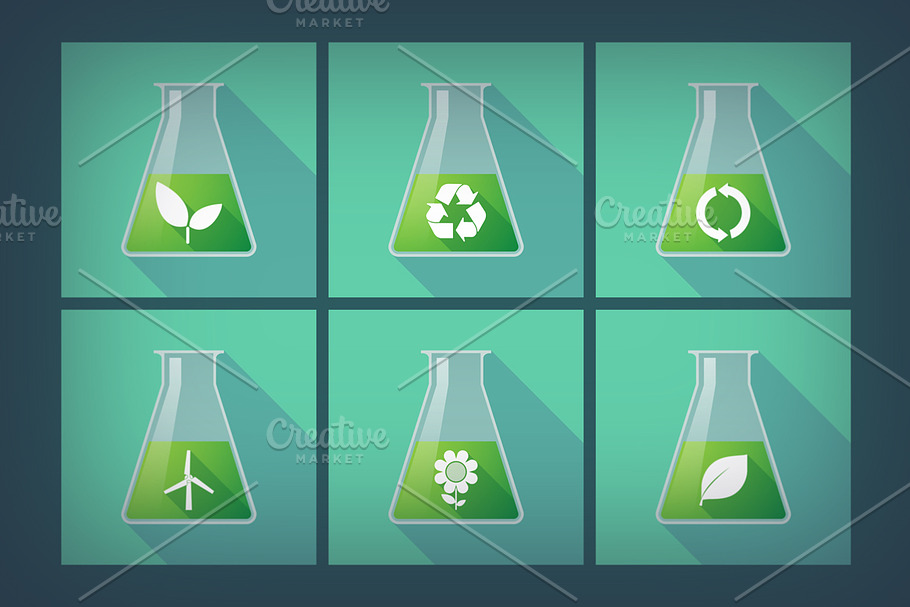 Long Shadow Ecology Flask Icons in Icons - product preview 8