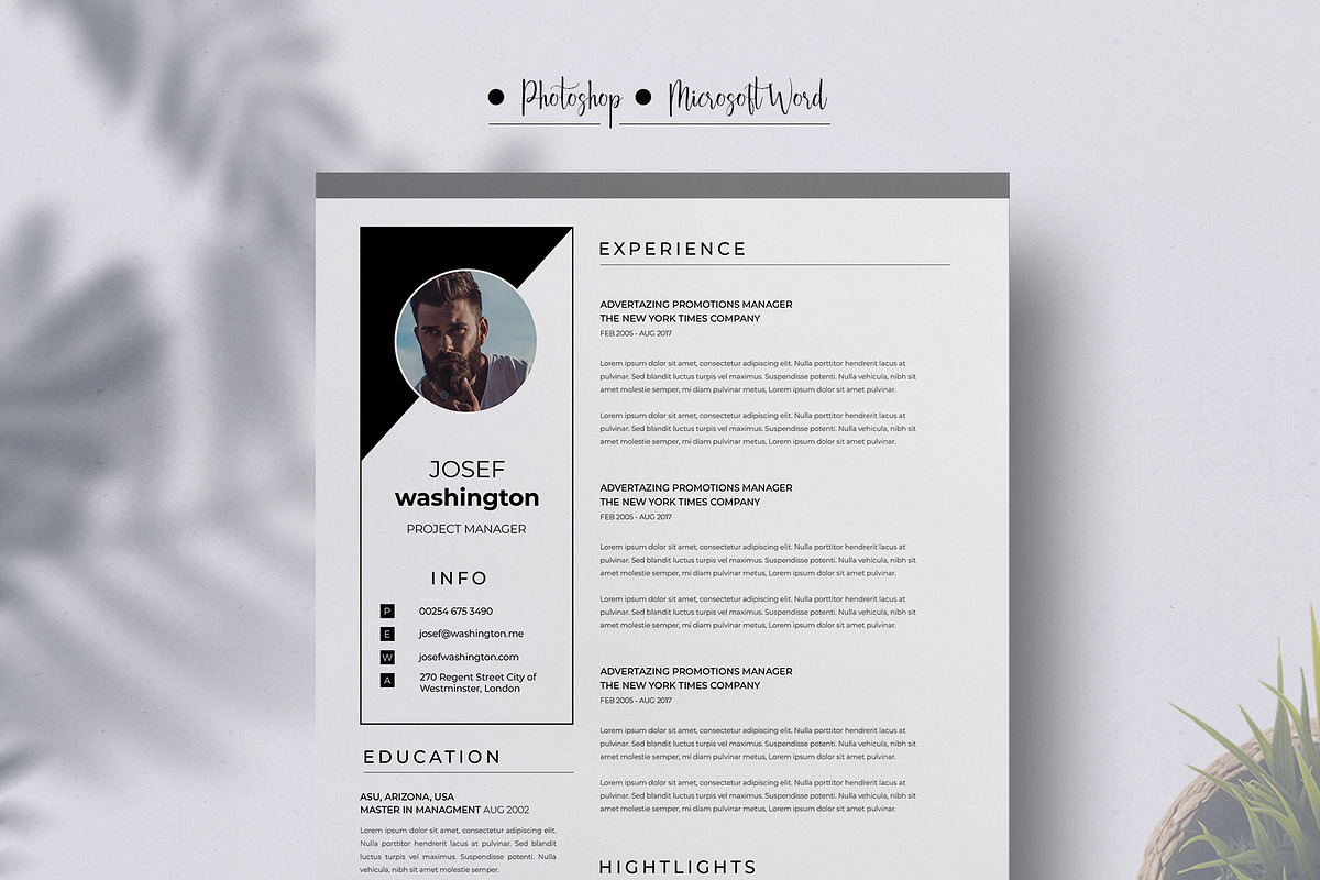 CV modern / minimaliste in Resume Templates - product preview 8