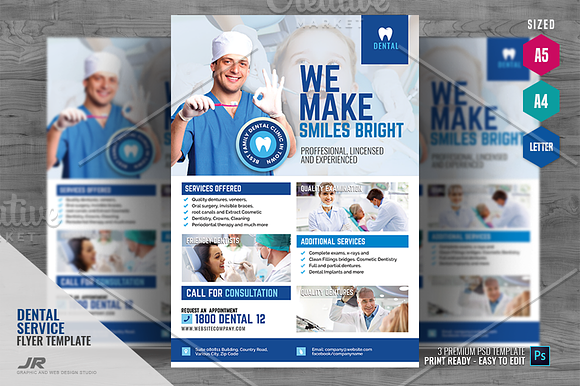 Dental Clinic Service Flyer in Flyer Templates - product preview 3