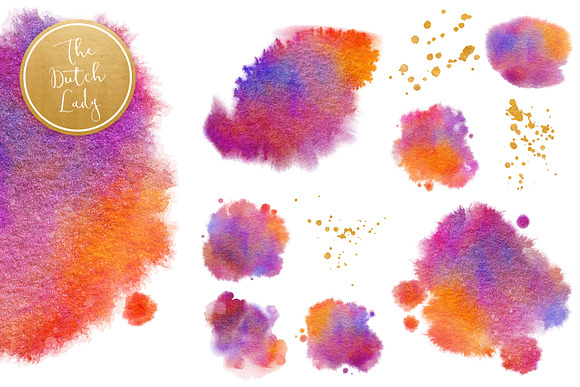 Fuzzy Ink Stain Clipart Set in Illustrations - product preview 4