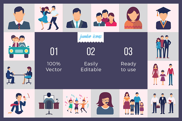 Flat Vector Icons People Set V2 in Icons - product preview 3