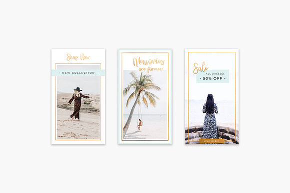Instagram highlights, gold and mint in Instagram Templates - product preview 2