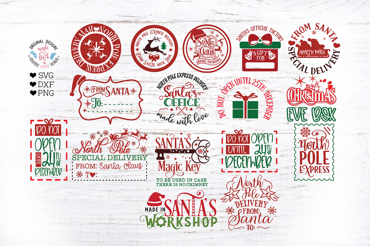 Santa Claus Stamps - Santa Stamps in Illustrations - product preview 8