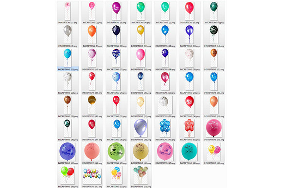 Balloons Overlays, balloon clipart in Objects - product preview 4
