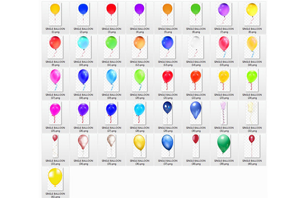 Balloons Overlays, balloon clipart in Objects - product preview 5