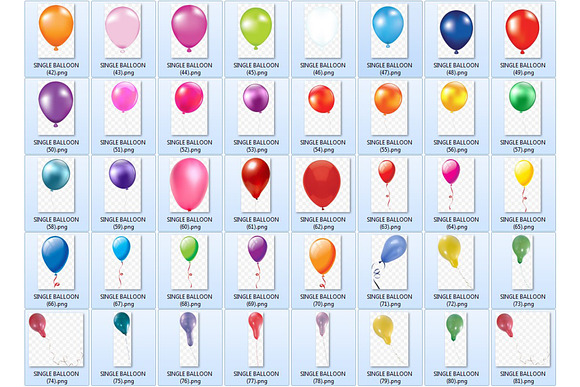 Balloons Overlays, balloon clipart in Objects - product preview 6