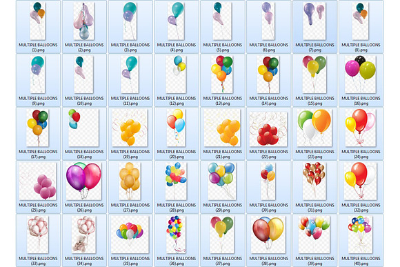 Balloons Overlays, balloon clipart in Objects - product preview 7