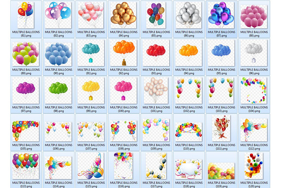 Balloons Overlays, balloon clipart in Objects - product preview 9