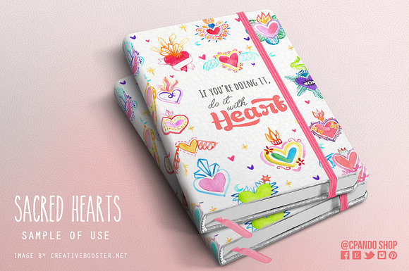 Sacred Hearts VECTORS & PNG in Illustrations - product preview 2