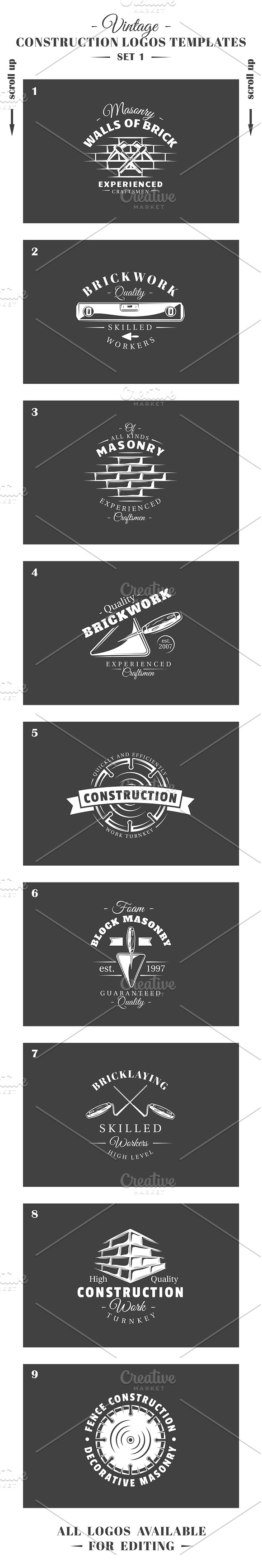 18 Construction Logos Templates in Logo Templates - product preview 15