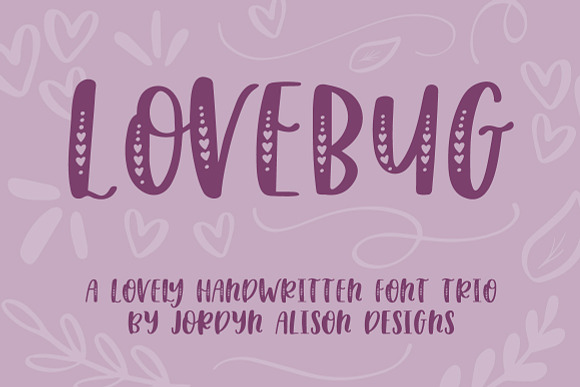 Lovebug Hearts Font Trio in Display Fonts - product preview 4