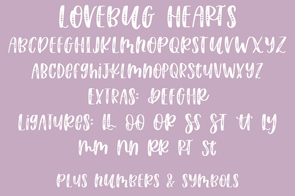 Lovebug Hearts Font Trio in Display Fonts - product preview 10