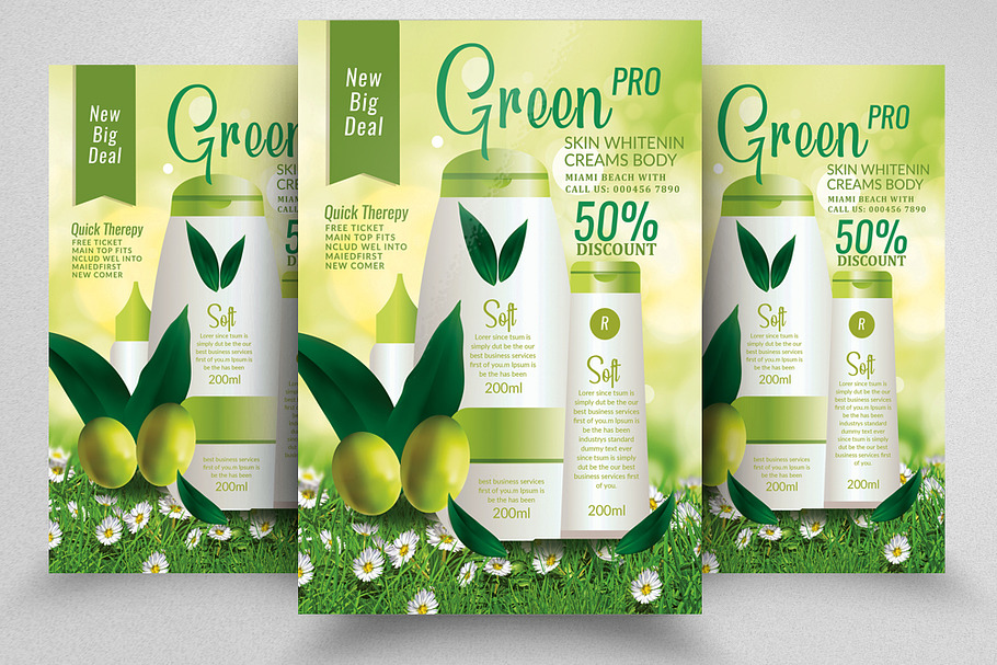 Herbal Organic Beauty Cosmetic Flyer