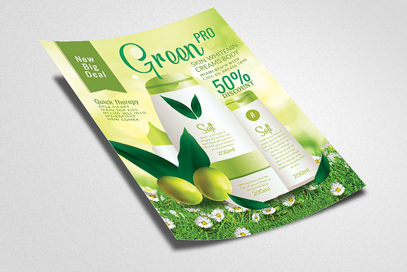 Herbal Organic Beauty Cosmetic Flyer in Flyer Templates - product preview 1