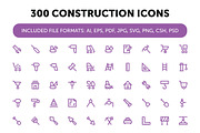 300 Construction Icons Set